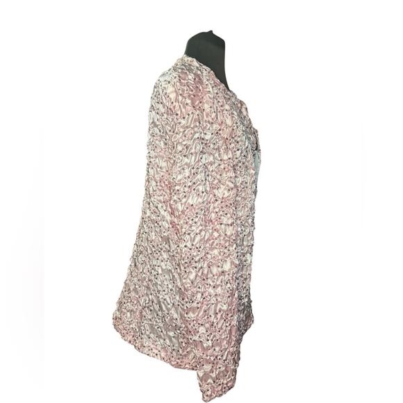 Vtg Pastel Satin Gathered Sequin Whimsy Ethereal Jacket Womens Size 1X Statement - Picture 4 of 7